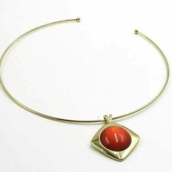 BRAND NEW bangle style orange sunny style necklace 00199 - Picture 2 of 5